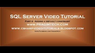 Adding a default constraint - Part 4