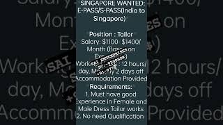  SINGAPORE EPASS TAILOR JOB 