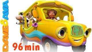 The Wheels on the Bus - Animal Sounds Song | Nursery Rhymes Compilation from Dave and Ava