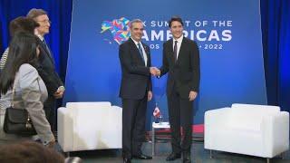 PM Justin Trudeau meets with Dominican President Luis Abinader in Los Angeles – June 10, 2022