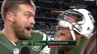 Ryan Fitzpatrick Photobombed by Nick Mangold, Asks 'Is This Live?' | Jets vs. Cowboys | NFL