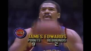 James Edwards Dunks Over Two Lakers at Once