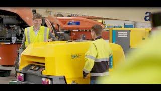 DOW rents an E-Air mobile compressor: less noise, no exhaust and lower running costs