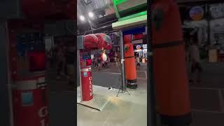 Crazy Jay Travels VS the punch machine after a few beers on Bangla road, Patong, Phuket, Thailand