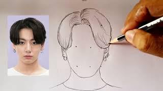 How to draw BTS Jungkook drawing 