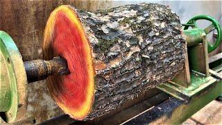 Amazing Wood Turning Technique -The Perfect Transformation The Log Into A Lifetime Artwork