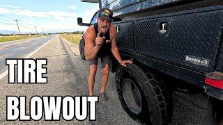 CHANGING A MILITARY GRADE SUPER SINGLE TIRE ON THE SIDE OF THE ROAD