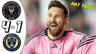 Messi HAT TRICK  Inter Miami vs Philadelphia 4-1 - All Goals & Highlights - 2024