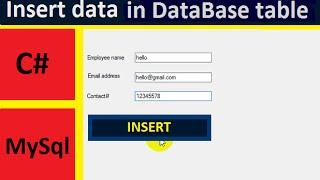 C# & MySql insert data into database table using windows application form