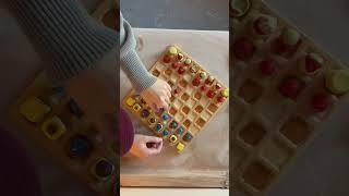 a waffle and toppings chess set