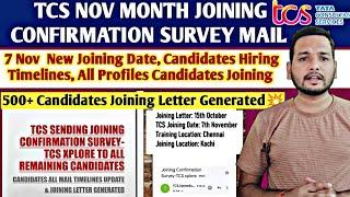 Tcs Joining Confirmation Survey Mail Update | Mass Onboarding | 7th Nov 24 | Joining Letter,Bgc Mail