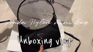 Eng)프라다 미니 나일론 호보백 언박싱 착샷 수납력 리뷰/Prada nylon re-edition mini bag unboxing review shopping ️