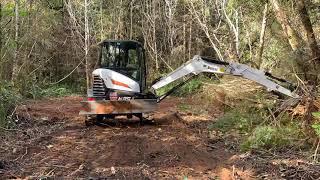 Bobcat E35 Land Clearing + Taking Down Trees