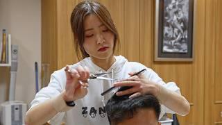 (ASMR) Die süße japanische Friseurin Emi hat tolle Friseurdienste geleistet