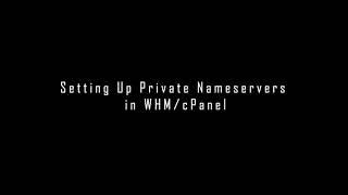 Setting Up Private Nameservers in WHM/cPanel