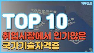 취업 잘 되는 국내 최고 인기 자격증 TOP 10 (고용노동부, 워크넷)