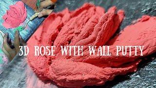 3D Rose on Canvas | sculpting 3d Rose Painting | Palette Knife Art #3dart #sculpture #3drosepainting