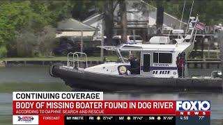 Body of missing boater found in Dog River, authorities say
