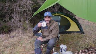 Winter Rainstorm Camping In Tent