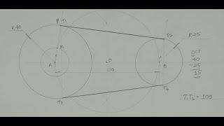 Direct common tangent   DCT   External tangent   Engineering drawing   Technical drawing