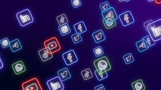 Neon Social Media Icon Background Light Animation Loop ||@ZWorkStudio|| No Copyright || Royalty Free