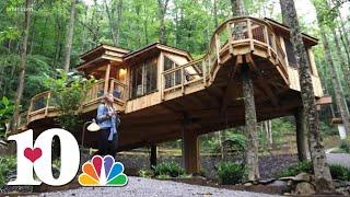 I spent the night at the new treehouse resort near Gatlinburg