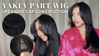 It’s Giving Soft Girl Vibes | YAKI V PART WIG INSTALL |New Drawstring & Magic V line|UNICE