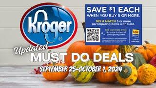 *RUN DEAL* Kroger UPDATED Must Do Deals for 9/25-10/1 | TONS of MEGA DEALS!