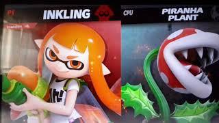 Brandon Hedgehog 2020 Gameplay Super Smash Bros Ultimate - Inkling Girl vs Piranha Plant