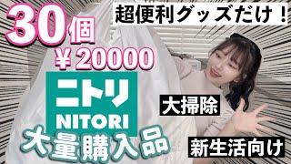 【優秀すぎ】片付け苦手な一人暮らし勢絶対見て！新生活や大掃除におすすめな最高すぎ超便利グッズを大量購入品！！【ニトリ購入品】【収納】