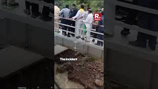 CM Chandrababu Naidu Narrowly Escapes Train On Railway Bridge During Vijayawada Flood Inspection