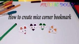 How to Make Mice Corner Bookmark–Easy Origami Bookmark Tutorial–DIY