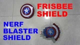 Flying Disc Shield vs NERF Blaster Shield - Captain America Civil War Shields Review!