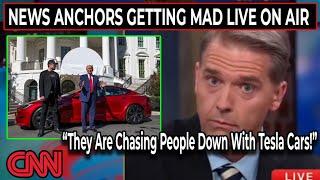 New CNN / MSNBC Meltdown Moments Of Getting Mad At Donald Trump Helping Tesla Attacks