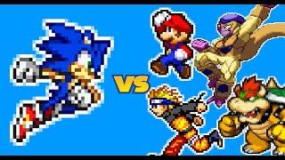 Sonic vs Everyone. (Sonic the Hedgehog vs Mario, Dragon Ball, Zelda, Luffy, Naruto, and more)