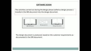 Software Design - high level design, detailed design