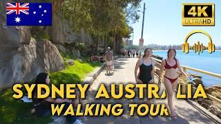 WALKING AROUND SYDNEY AUSTRALIA | Manly to Shelly Beach & Back | 4K UHD Video Walk | Binaural Audio