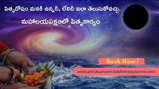 పితృదోషం మనకి ఉన్నదీ, లేనిదీ ఇలా తెలుసుకోవచ్చు.మహాలయపక్షంలో పితృకార్యం: www.sreesevafoundation.org