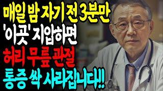 밤마다 '이곳'을 3분만 지압하면 허리, 무릎, 관절 통증 싹 사라집니다!｜잘 모르는 비밀 포인트 '3곳' 진통제 끊은 방법｜파스대신 만성 통증 80% 감소｜오디오북｜노후지혜건강