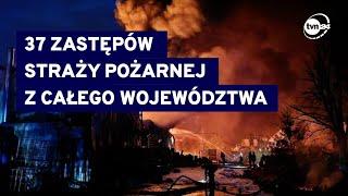 Ogromny pożar w Tomaszowie Mazowieckim. Ogień wybuchł w zakładzie produkcji olejów i smarów @TVN24