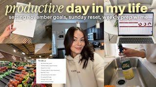 productive day in my life  | mini monthly reset, cleaning, grocery shopping, holiday spend & more