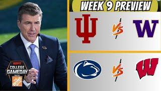 ESPN College Gameday | Rece Davis Previews Week 9: Indiana vs. Washington; Penn State vs. Wisconsin?