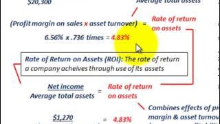 Asset Turnover Ratio, Profit Margin On Sales Ratio, Rate Of Return On Assets (ROI)