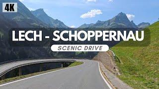 Lech am Arlberg to Schoppernau im Bregenzerwald | Austria | Scenic Drivers View | 4K