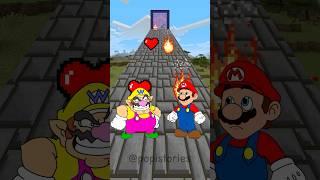 Steve's Lava Chicken Kiss Run: Mario vs Wario