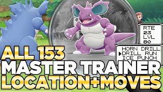 ALL 153 Master Trainer Locations & Movesets in Pokemon Let's Go Pikachu & Eevee