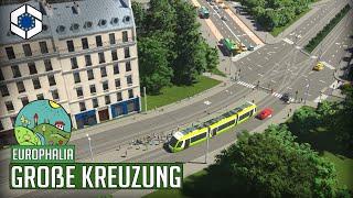 Große Kreuzung mit Straßenbahn und Buslinie in Cities Skylines 2! | Europhalia 32