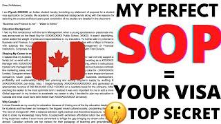 How to write PERFECT SOP for  Canada  Study Visa | MY OWN STATEMENT OF PURPOSE | Piyush Canada