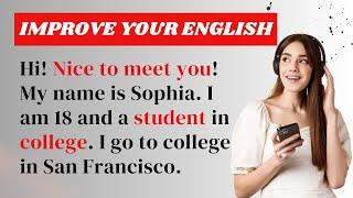 My name is Sophia | Learning English Speaking | Level 1 | Listen and practice