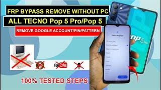 Boom! TECNO Pop 5 Pro/Pop 5/Pop 7 Pro FRP bypass Method without Pc| % Tested  and Confirmed
